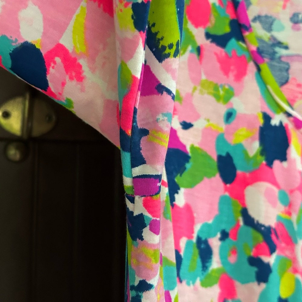 LILLY PULITZER Beacon Shift Dress Resort Beach Pima Cotton Pina Colada Club M - Picture 5 of 10